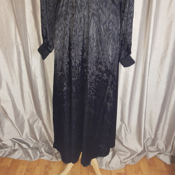 Black satiny long sleeve maxi dress UK 12 Joe Browns Goth Whimsigoth Halloween - Picture 4 of 13